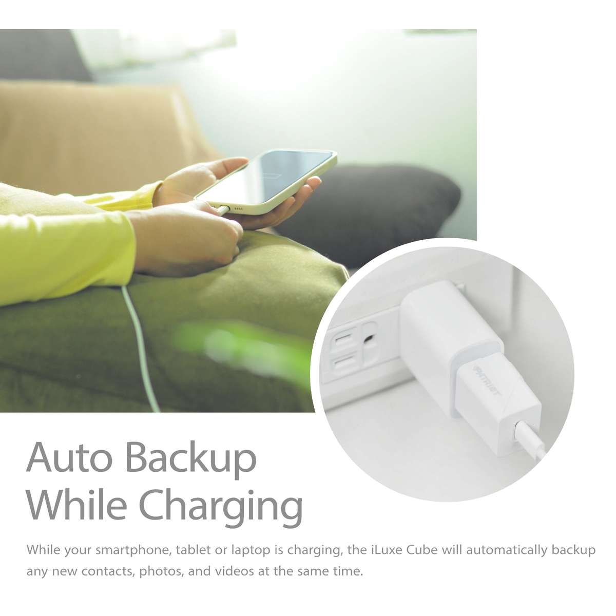 Patriot Iluxe Cube 512GB Type-C Smart Backup Solution White