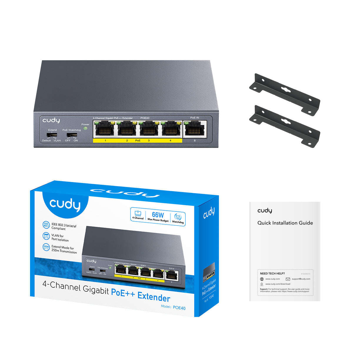 Cudy 4 Port Gigabit POE 1X POE Input 60W Switch