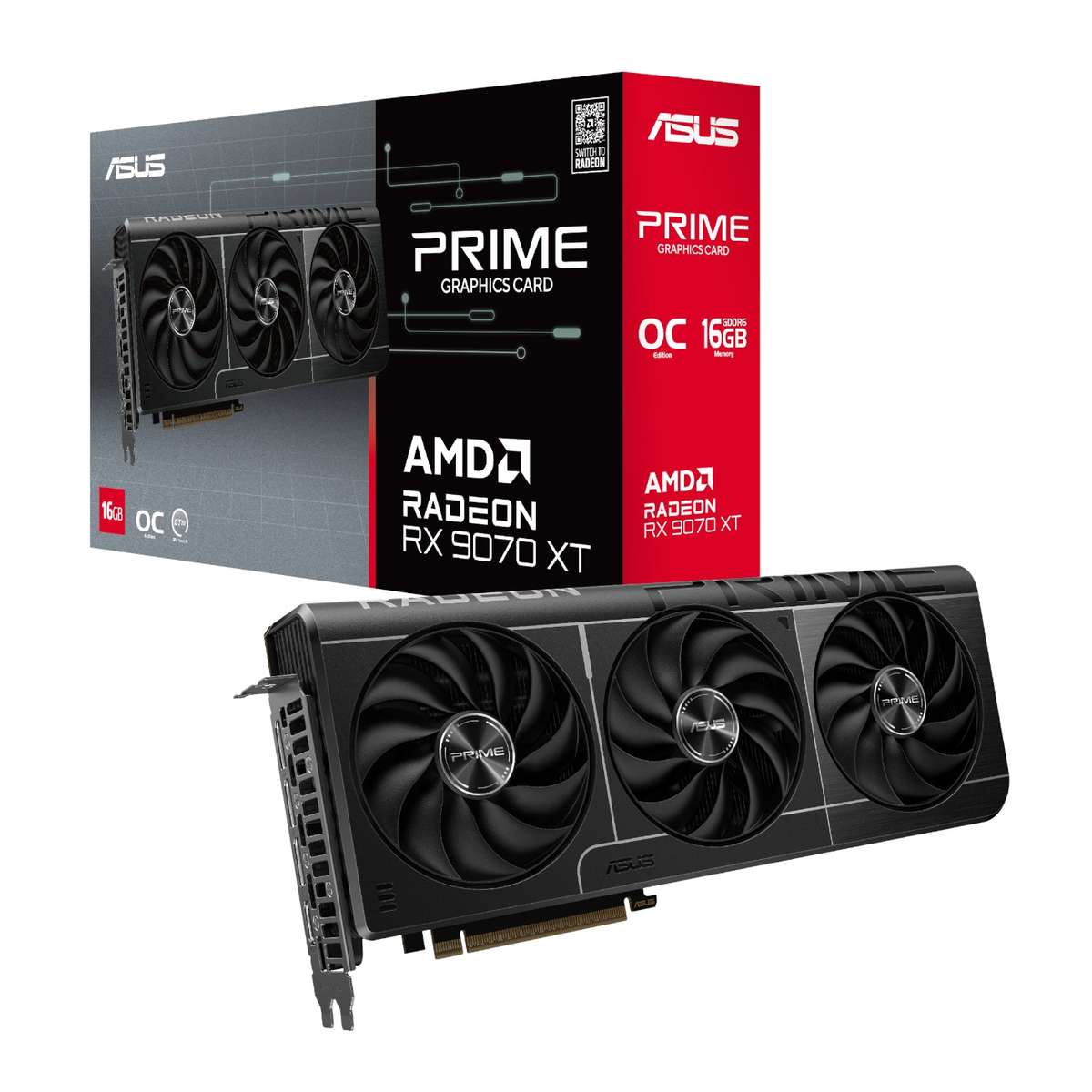 Asus Prime Radeon RX9070 Xt Oc Edition 16GB GDDR6 Graphics Card
