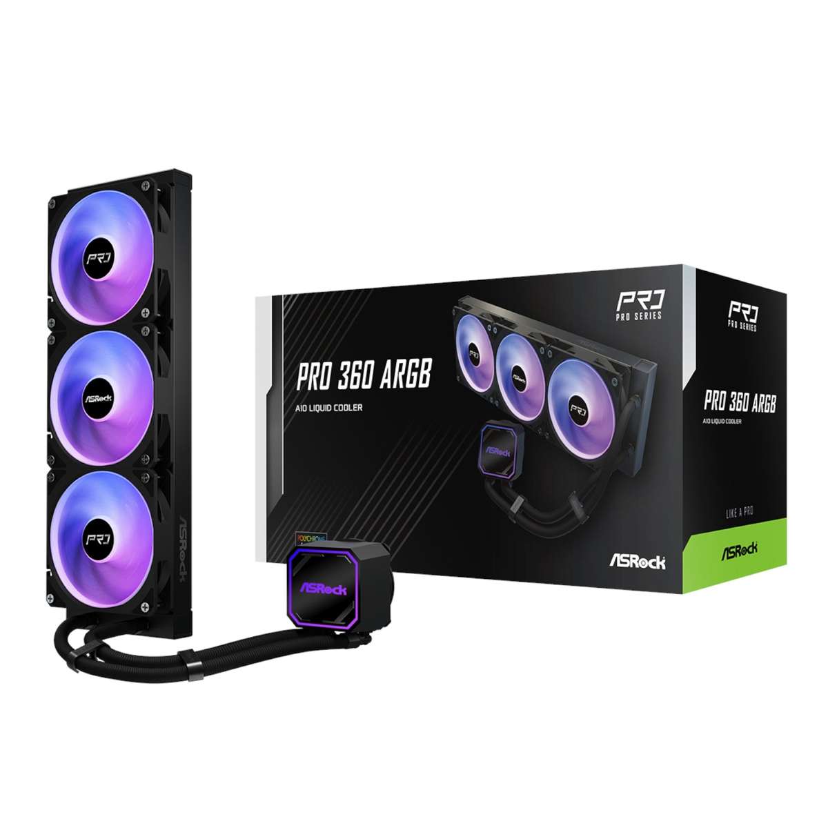 Asrock Pro 360 ARGB All-In-One Liquid CPU Cooler Black