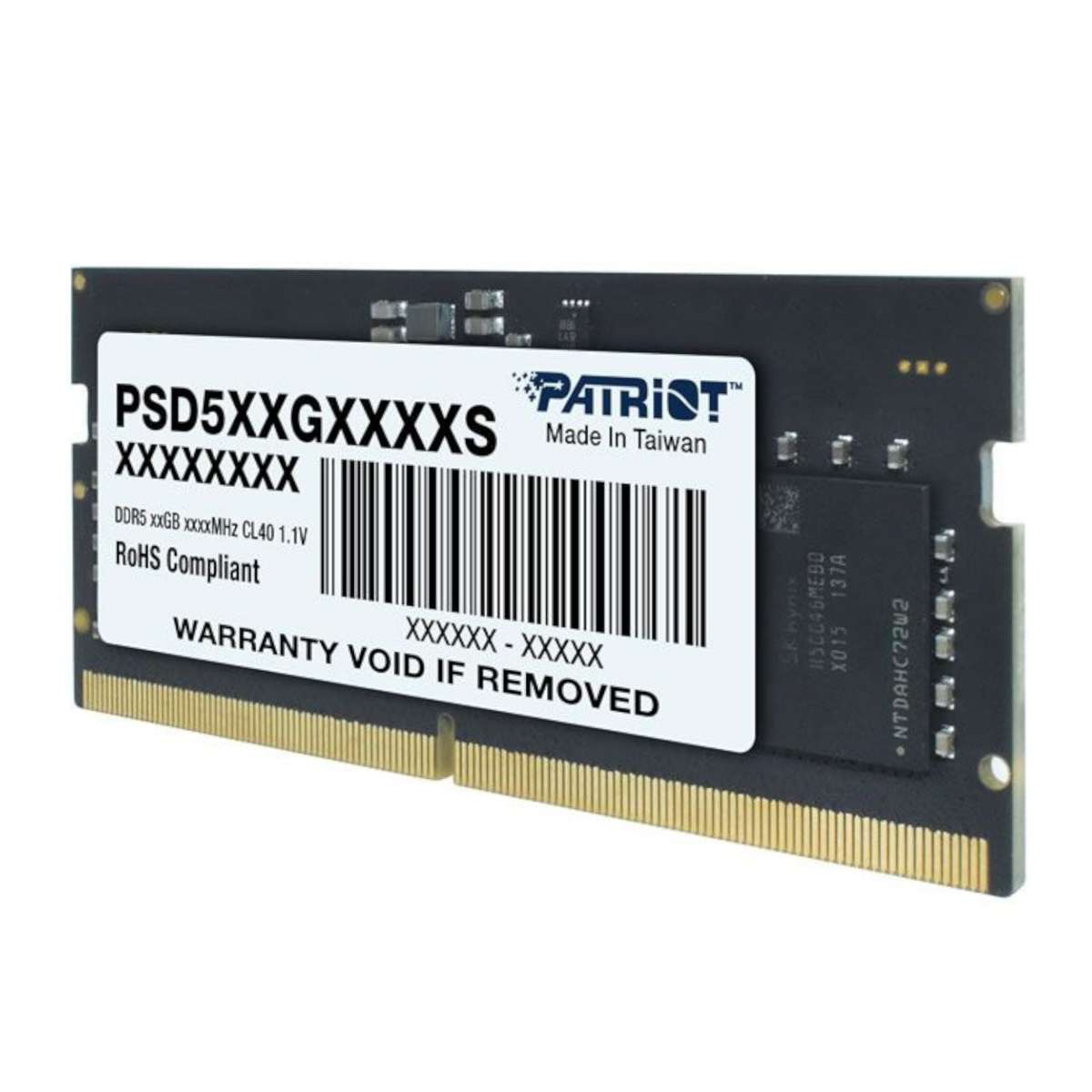 Patriot Signature Line DDR5 8GB 4800MHZ Single Rank SODIMM Notebook Memory