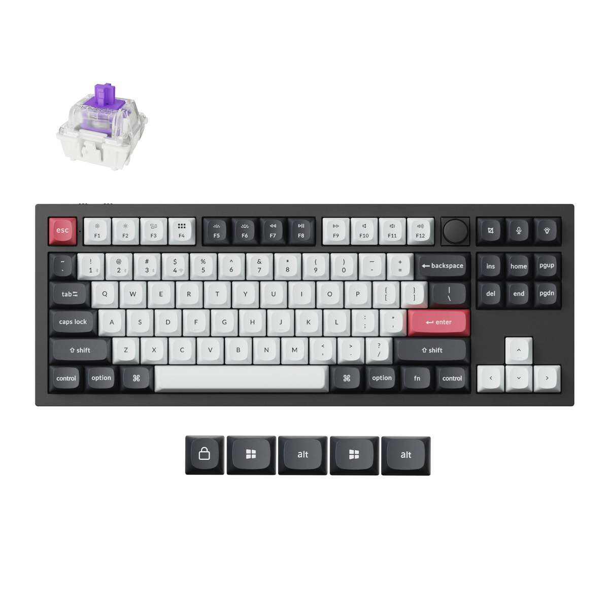 Keychron Q3 He Qmk 80% Wireless Custom Mechanical Keyboard (nebula Switch)  Carbon Black