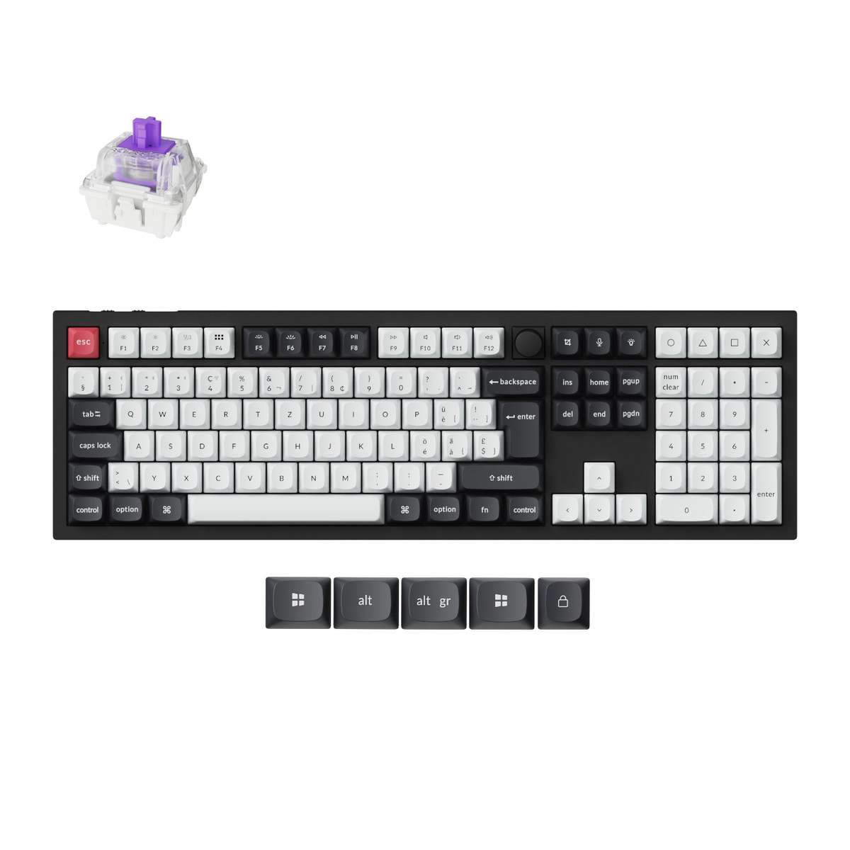 Keychron Q6 He Qmk Full-Size Wireless Custom Mechanical Keyboard (nebula Switch)  Carbon Black