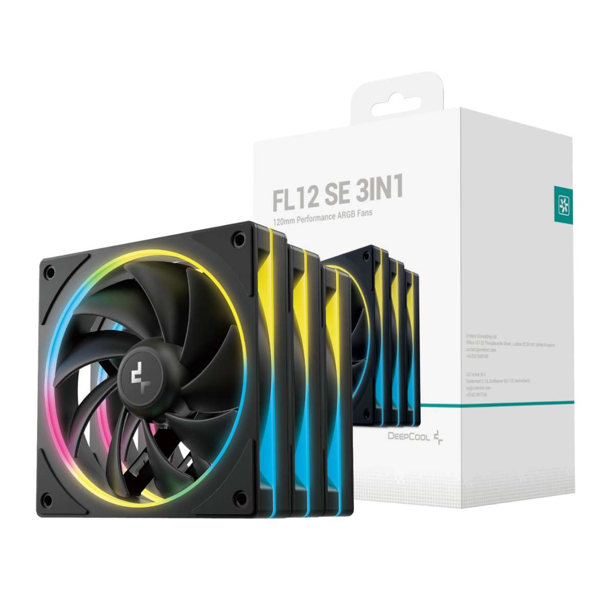 Deepcool FL12 Se 3-IN-1 ARGB 120MM Fan Pack Black