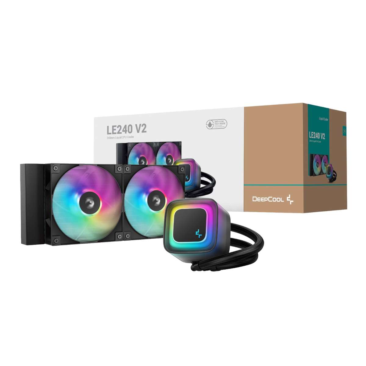 Deepcool LE240 V2 240MM ARGB Aio CPU Liquid Cooler Black