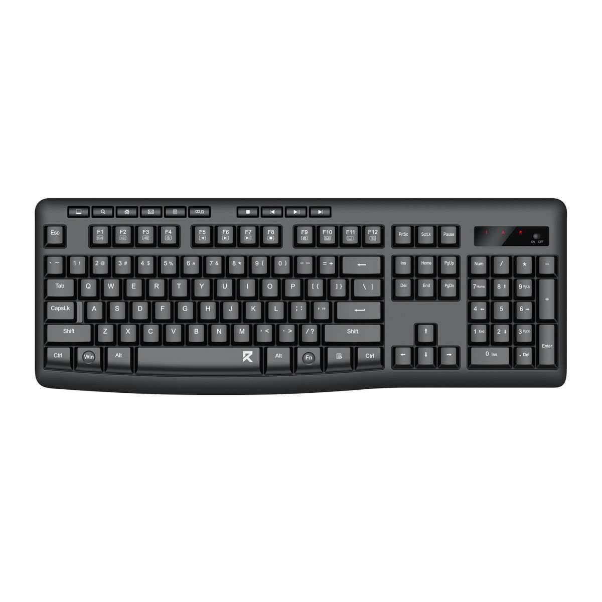 Redragon BK-7367 Full-Size Ergonomic Wireless Membrane Office Keyboard Black