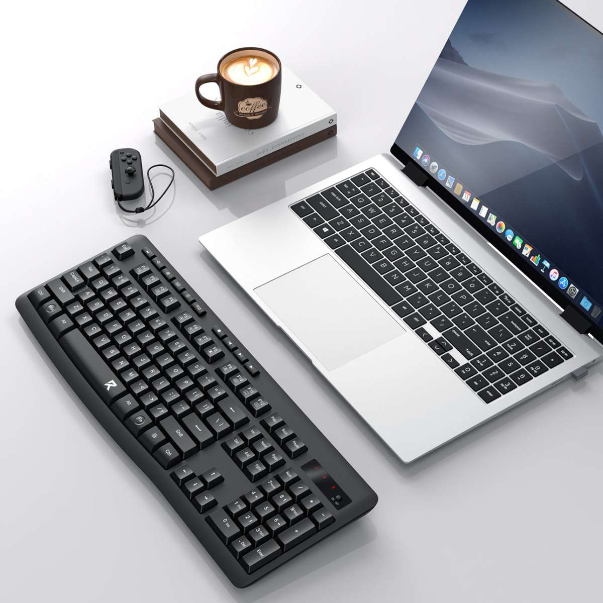 Redragon BK-7367 Full-Size Ergonomic Wireless Membrane Office Keyboard Black