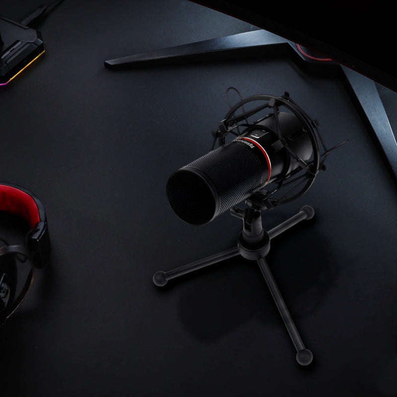 Redragon Blazar Cardioid USB Gaming Mic And Tripod Black