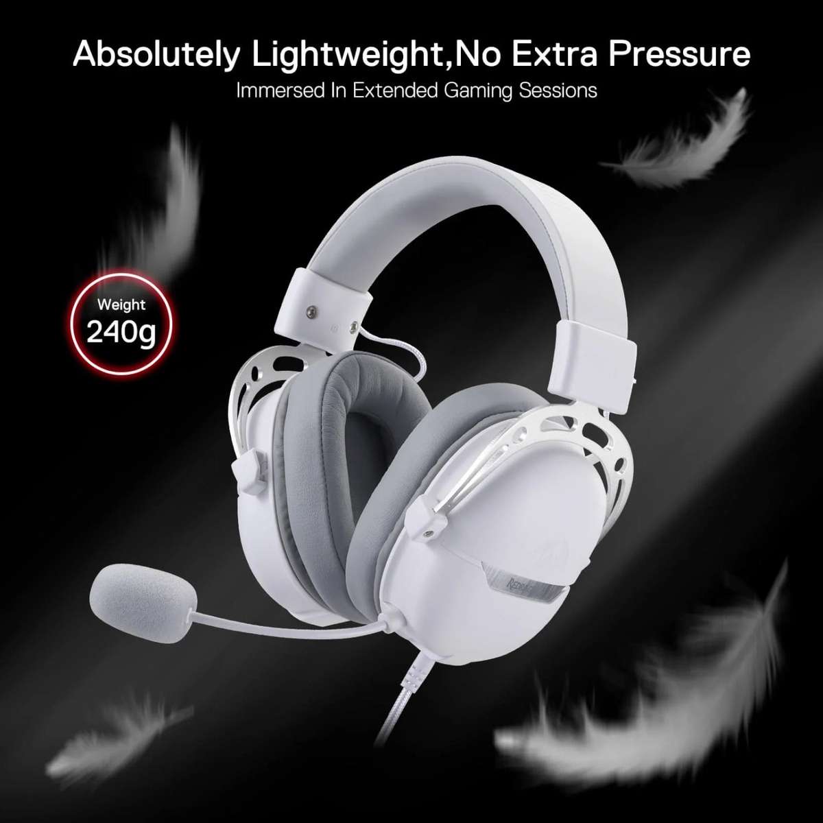 Redragon Over-Ear Aurora Gaming Headset White