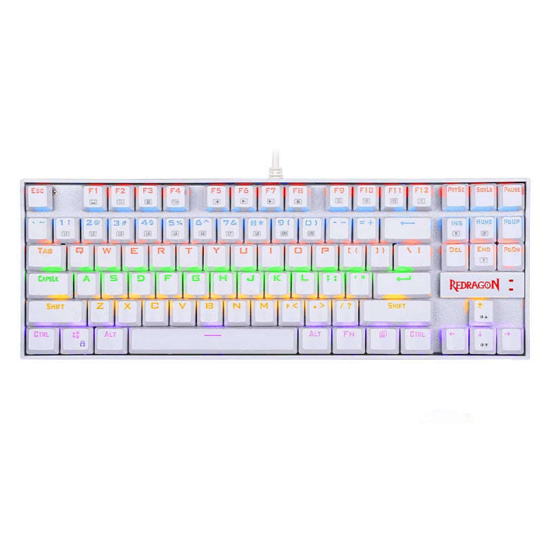 Redragon Kumara Mechanical 87 Key|rgb Backlit Gaming Keyboard White