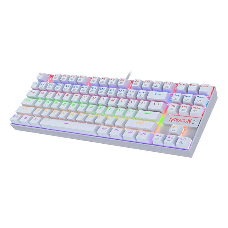 Redragon Kumara Mechanical 87 Key|rgb Backlit Gaming Keyboard White