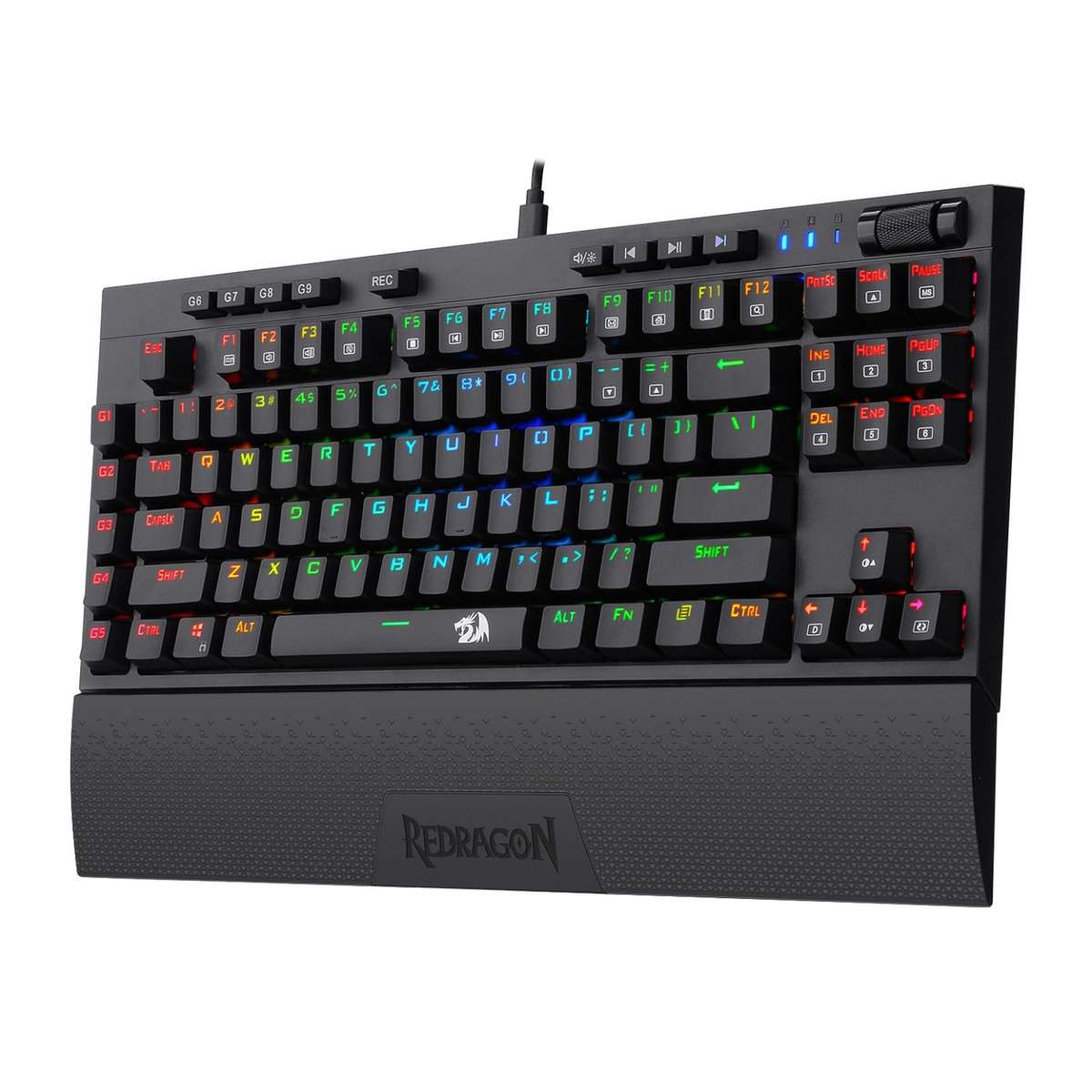 Redragon K588 RGB Pro Broadsword Tkl Mechanical Wired Gaming Keyboard Black