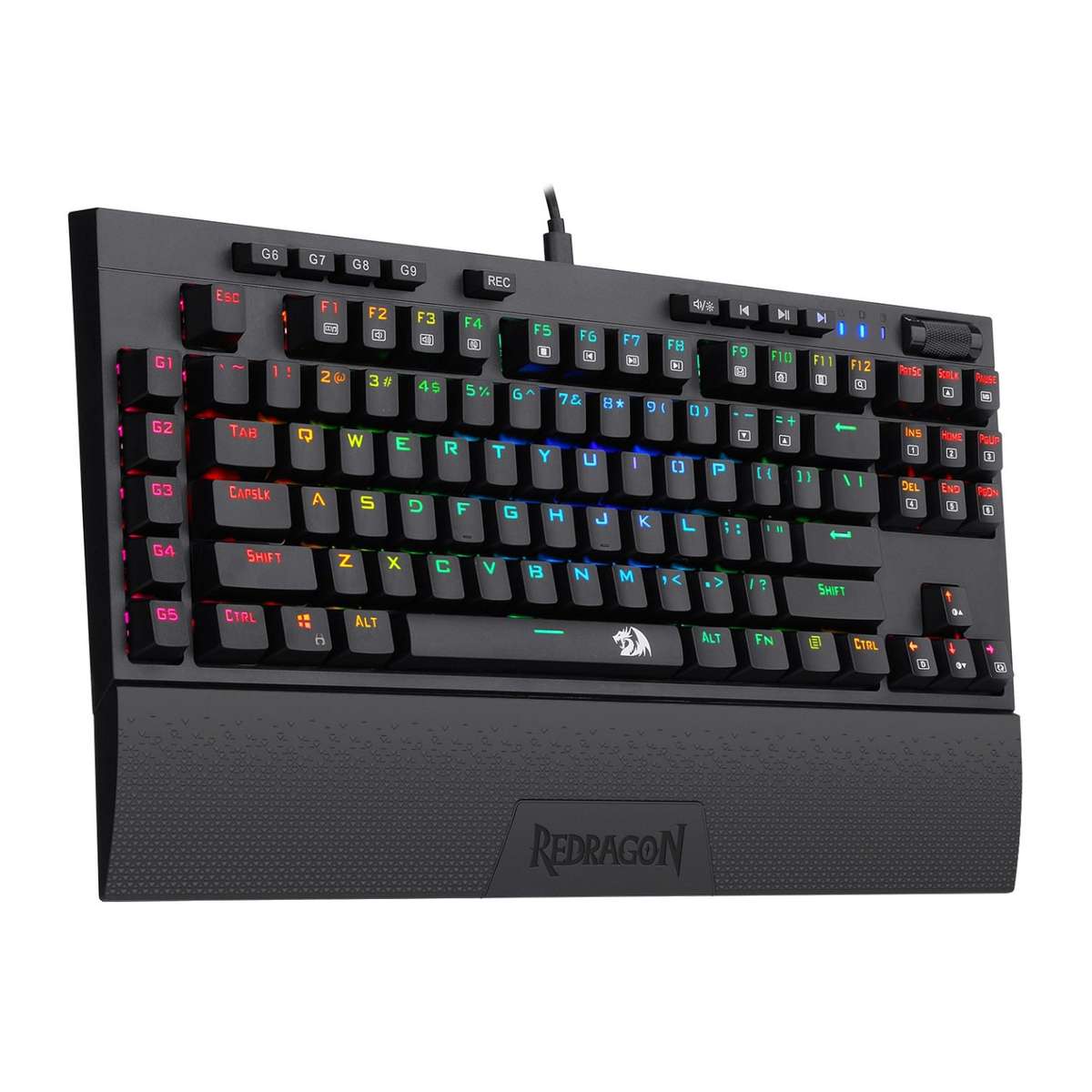 Redragon K588 RGB Pro Broadsword Tkl Mechanical Wired Gaming Keyboard Black