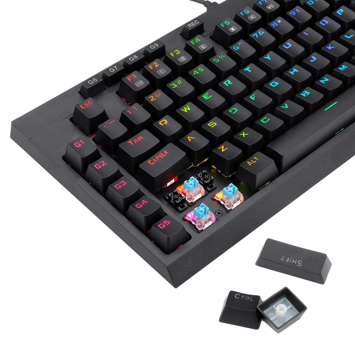 Redragon K588 RGB Pro Broadsword Tkl Mechanical Wired Gaming Keyboard Black