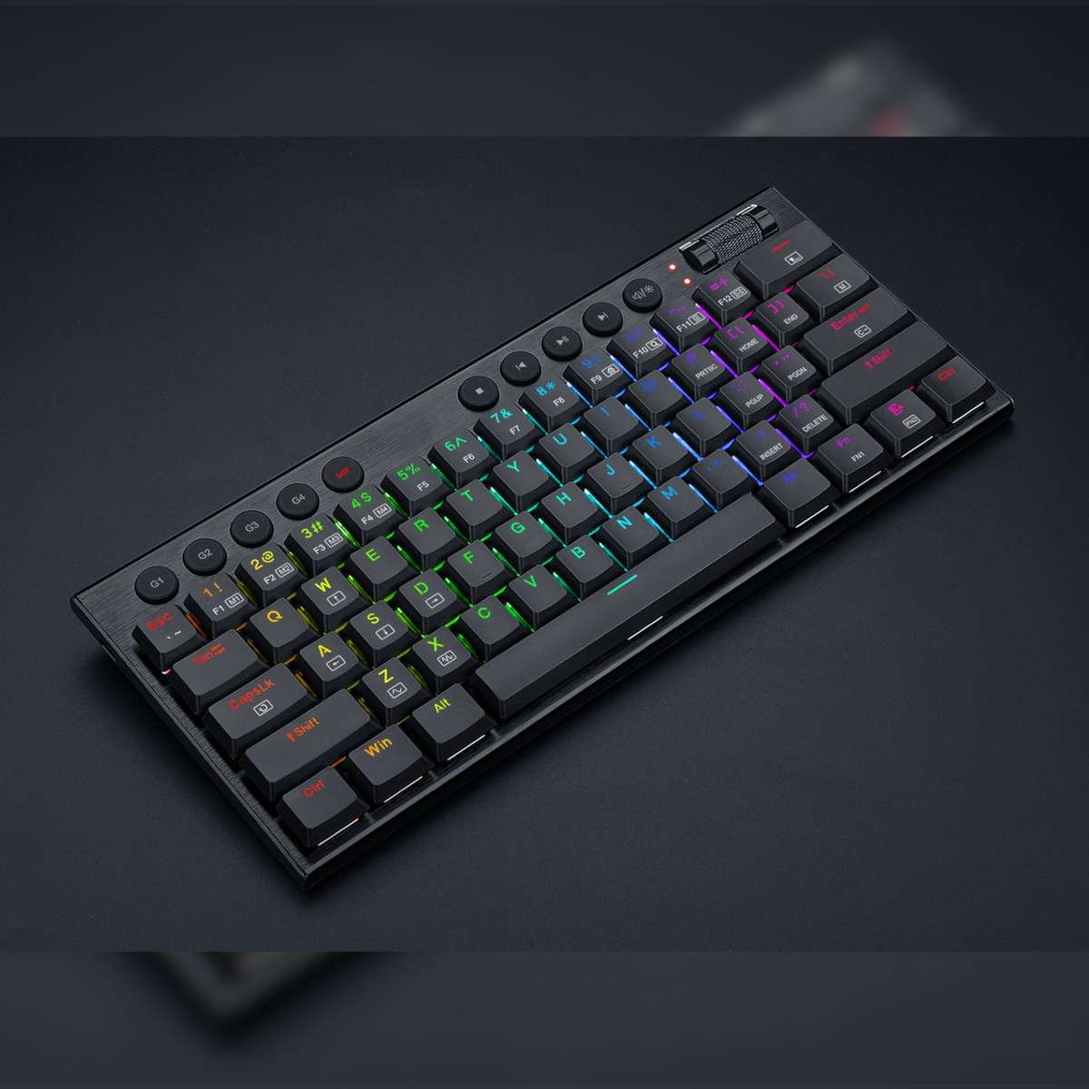 Redragon Horus Mini 61KEY Red Switch RGB Low Profile Gaming Mechanical Keyboard Black