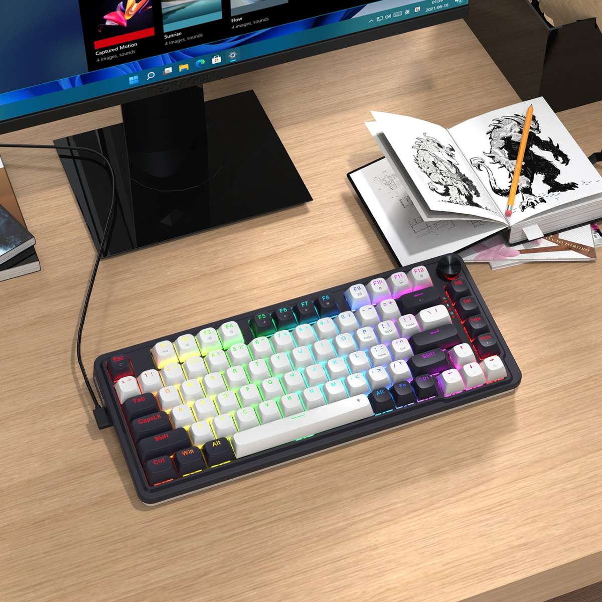 Redragon K673 Ucal 75% Magnetic Ultramag Switch Wired Keyboard Black