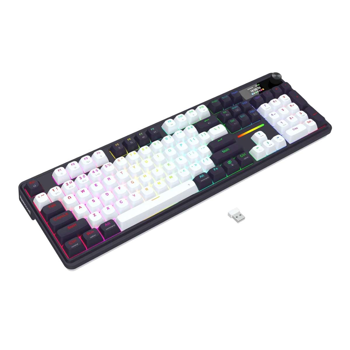 Redragon K762WB-RGB-PRO Lcd Full-Size Gasket Mechanical Keyboard Black