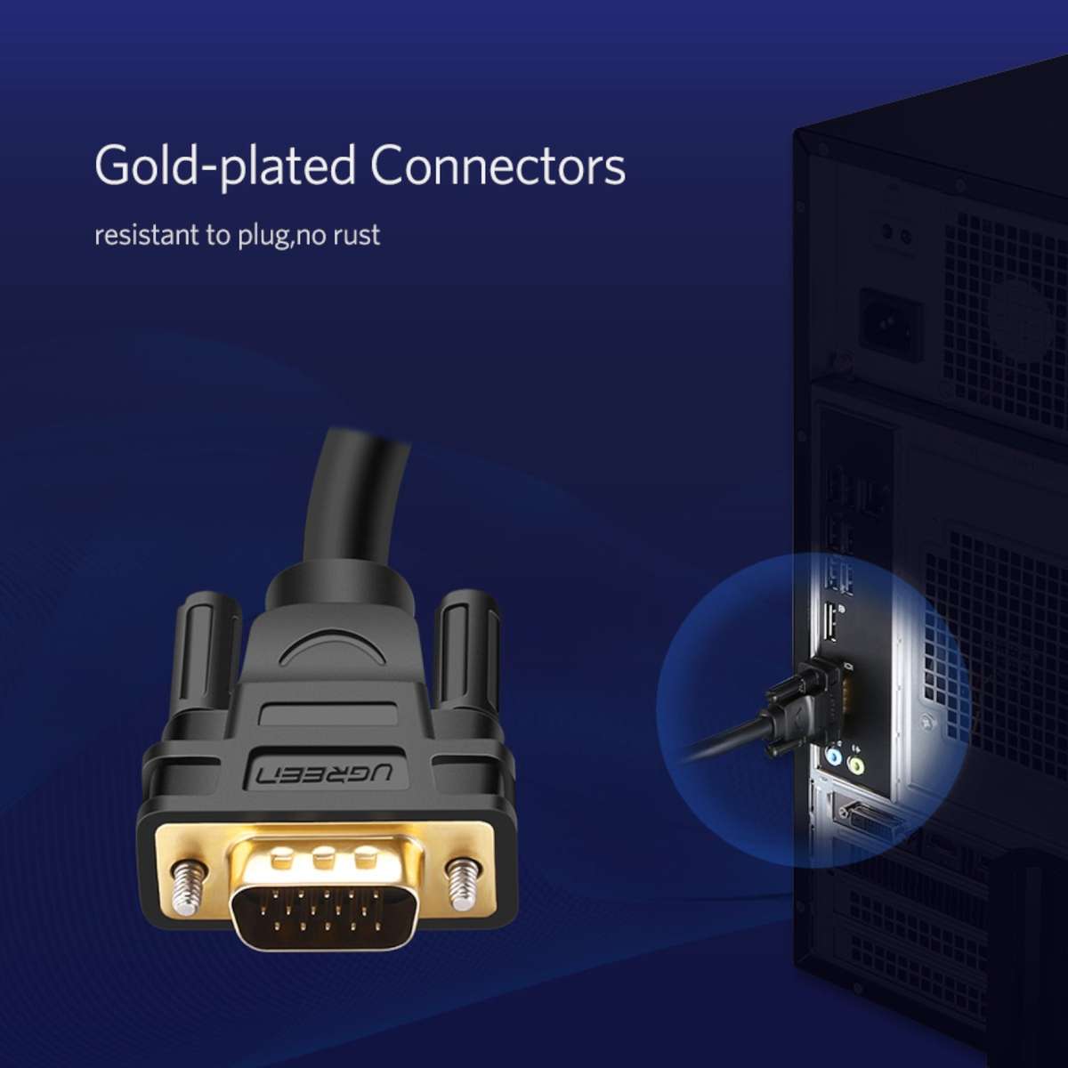 Ugreen VG101 VGA Male To Male Cable 1.5M