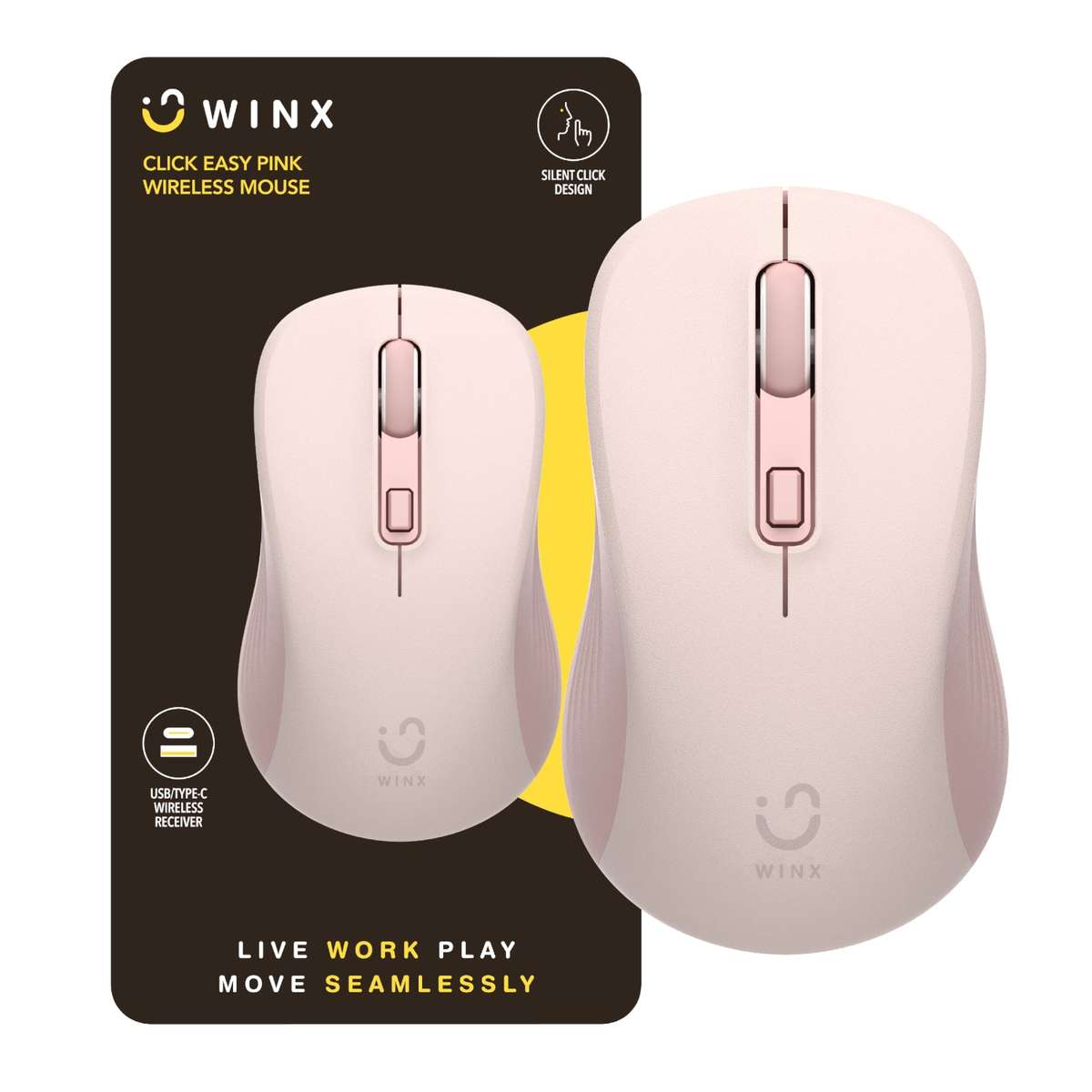 Winx Click Easy 1600DPI 2.4GHZ Wireless Mouse Pink