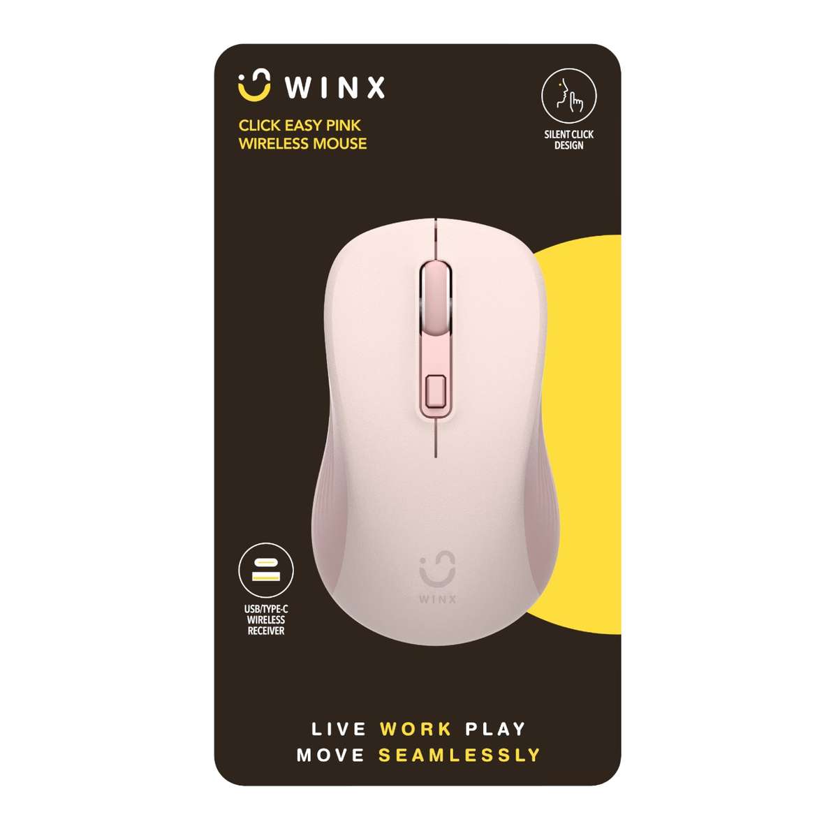 Winx Click Easy 1600DPI 2.4GHZ Wireless Mouse Pink