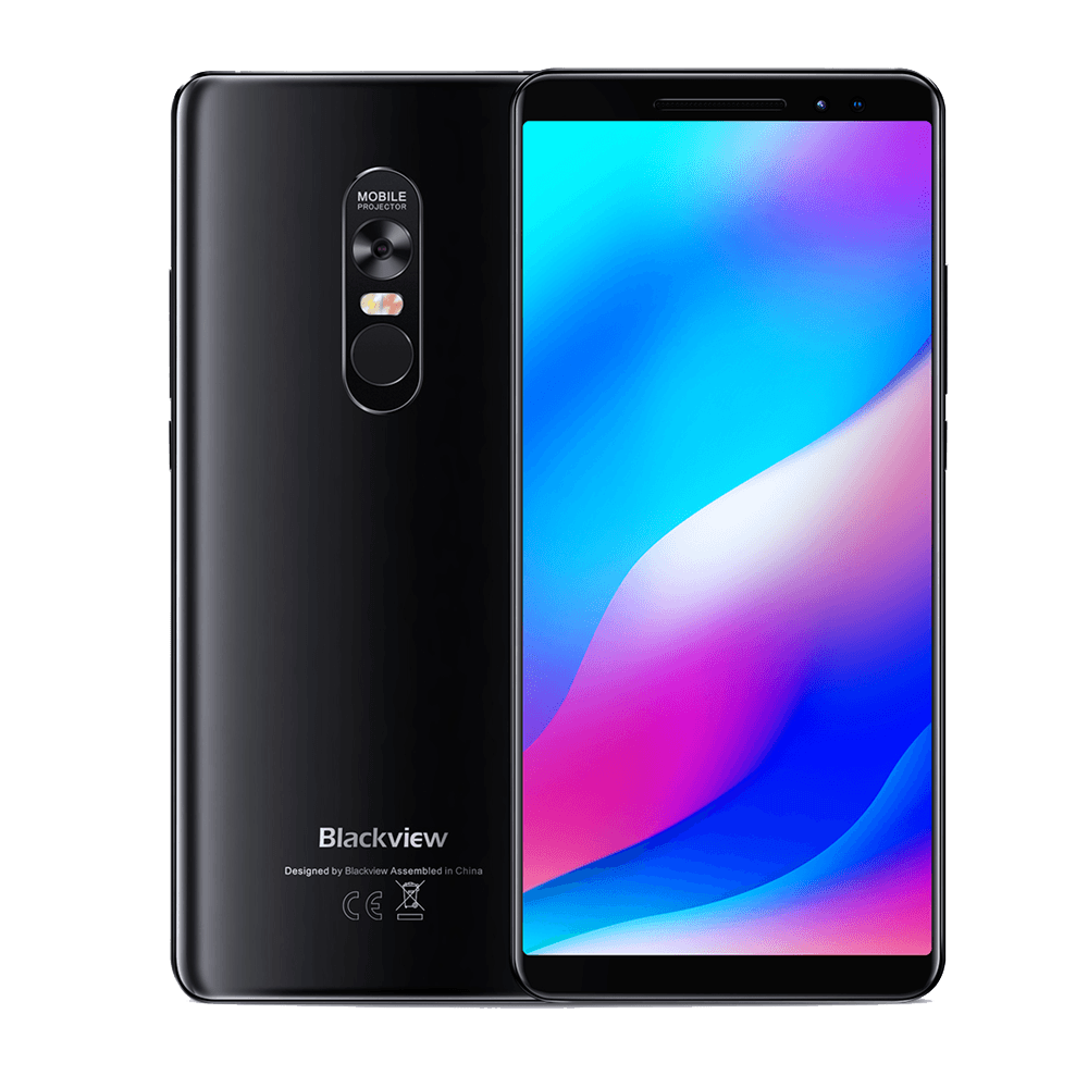 Blackview MAX 1 Laser Projector Smartphone - 6GB, 64GB, Dual-SIM, Touch-ID - Black