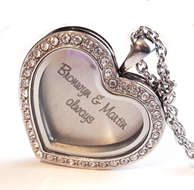 FL42 - Personalized Heart Floating Locket Set, Locket Necklace with Personalized Heart