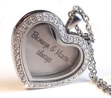 FL42 - Personalized Heart Floating Locket Set, Locket Necklace with Personalized Heart