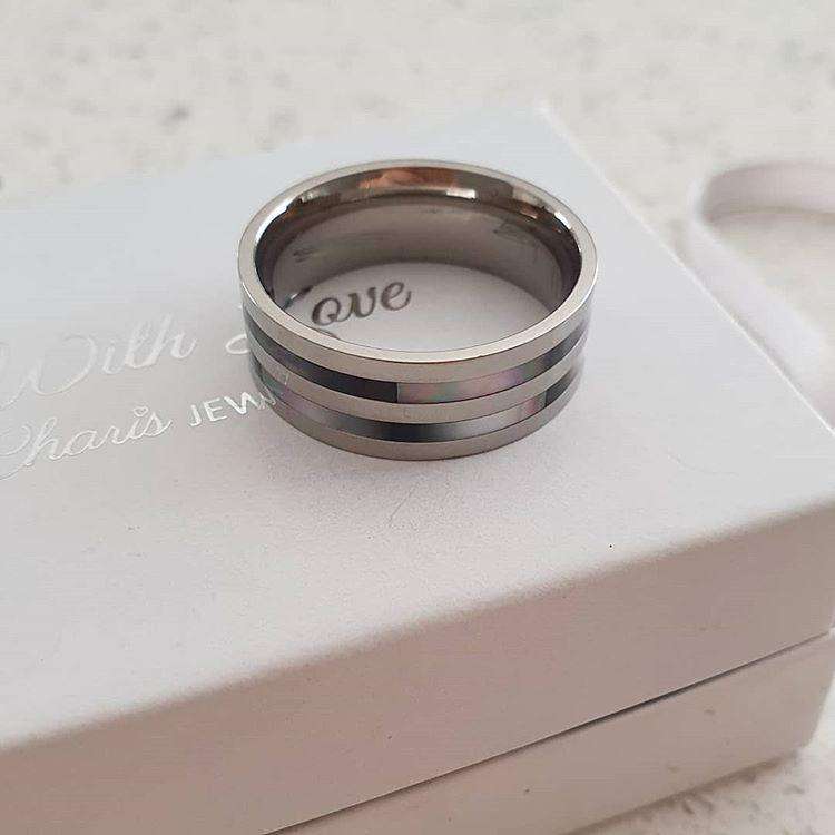 Jayson Men's Titanium Stainless Steel Band Ring, sizes 9,10,11,12 - Size 10