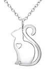C491-C30877 - 925 Sterling Silver Cat Heart Necklace
