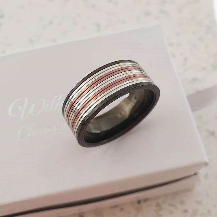 C1002-C17020 - Men's Stainless Steel Band Ring - Size 12