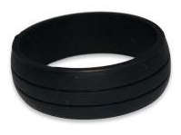Men's Silicone Sport Black Groove Ring