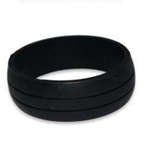Men's Silicone Sport Black Groove Ring