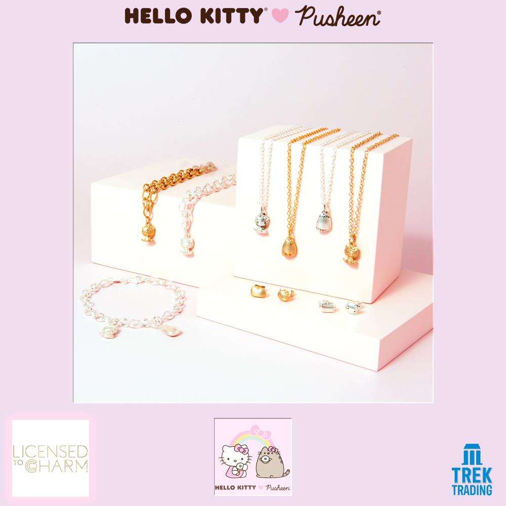Hello Kitty & Pusheen - 18ct Gold Vermeil Stud Earrings