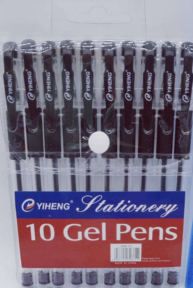 Gel Pens 10pc Set Black