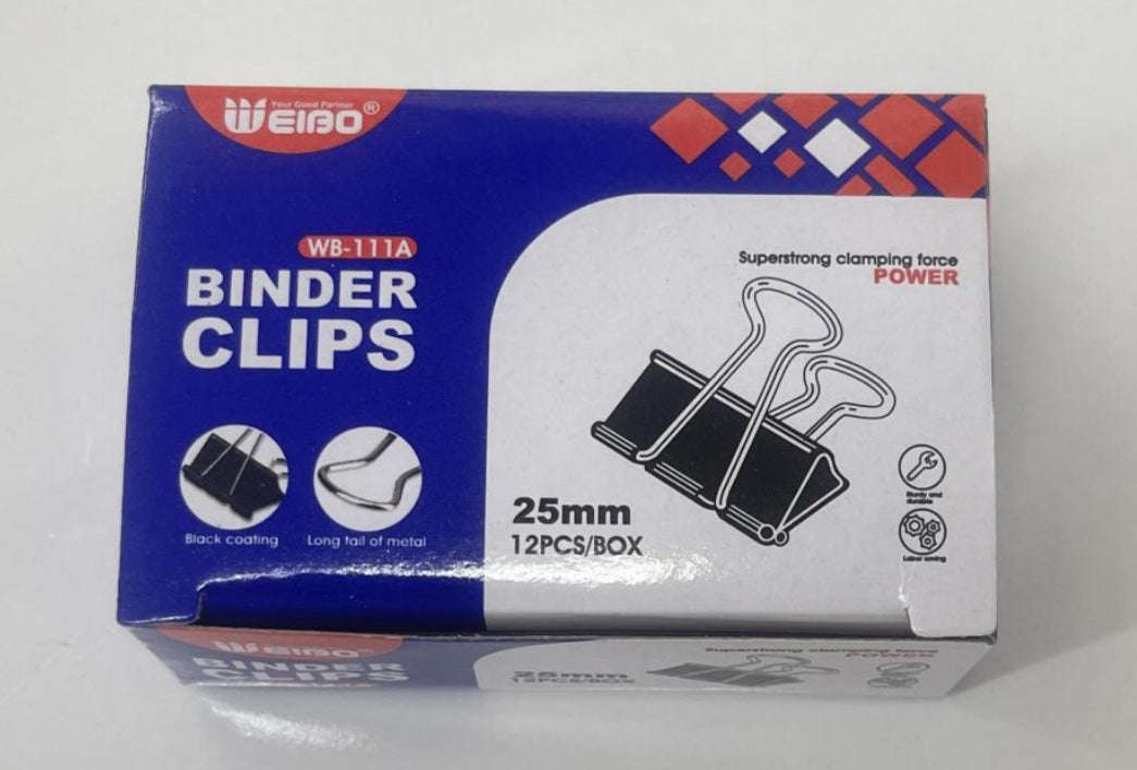 Foldback Binder Clips  12Pcs