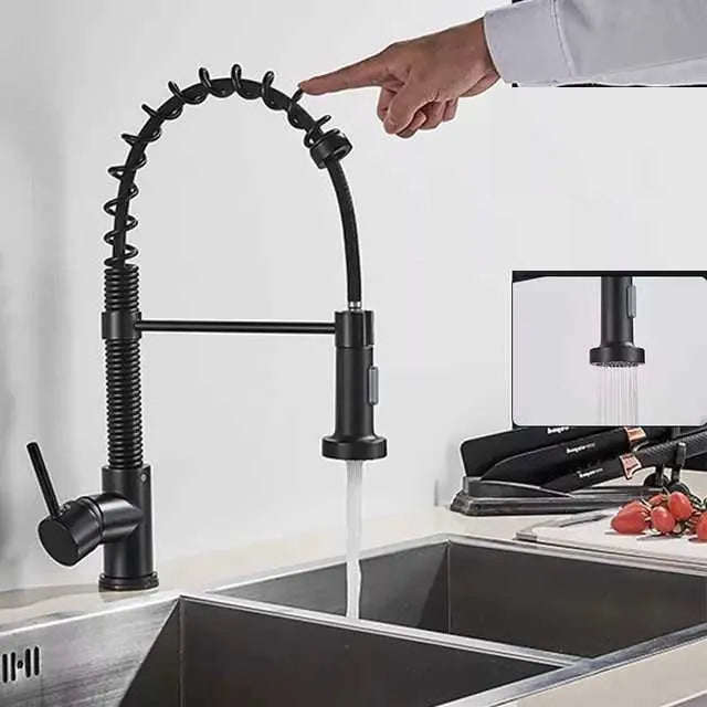 MHome Stainless Steel Pull Down  Kitchen Mixer Tap  Single Outlet Extension with Inlet Pipe (B...