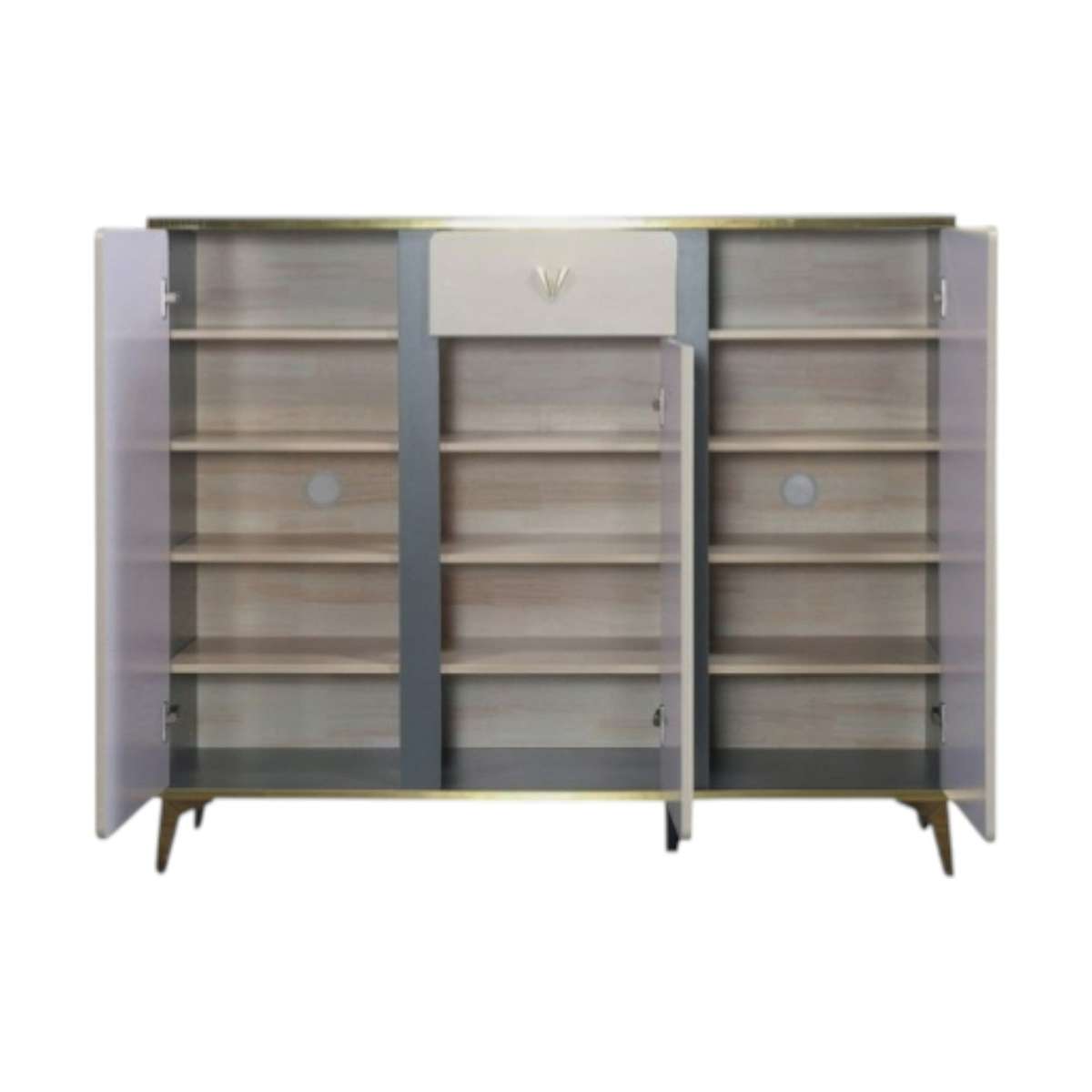 MFurn Vertical Stripe Two-Door Luxury Shoe Cabinet
