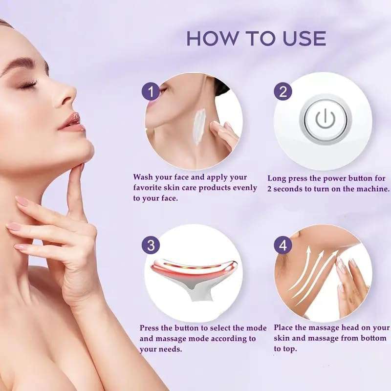 7-Colour LED Light Therapy Facial & Neck Massager  Skin Rejuvenation Device