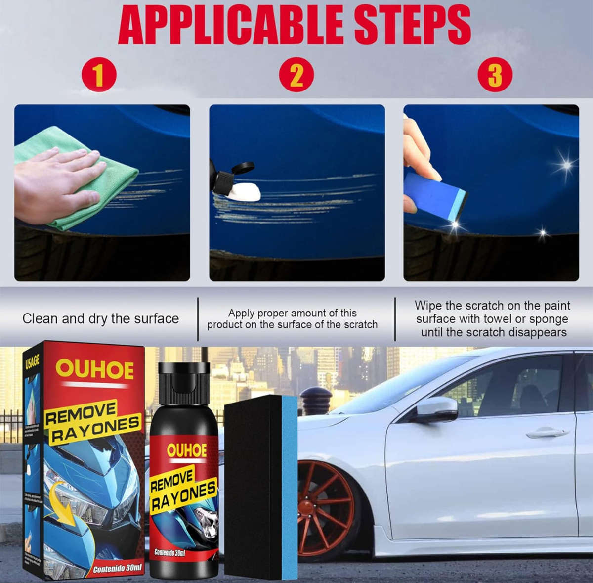 Car Scratch Remover, Scratch Remover Kit for Cars, Car Scratch Repair, Car Scratch Repair Kit, Ca...