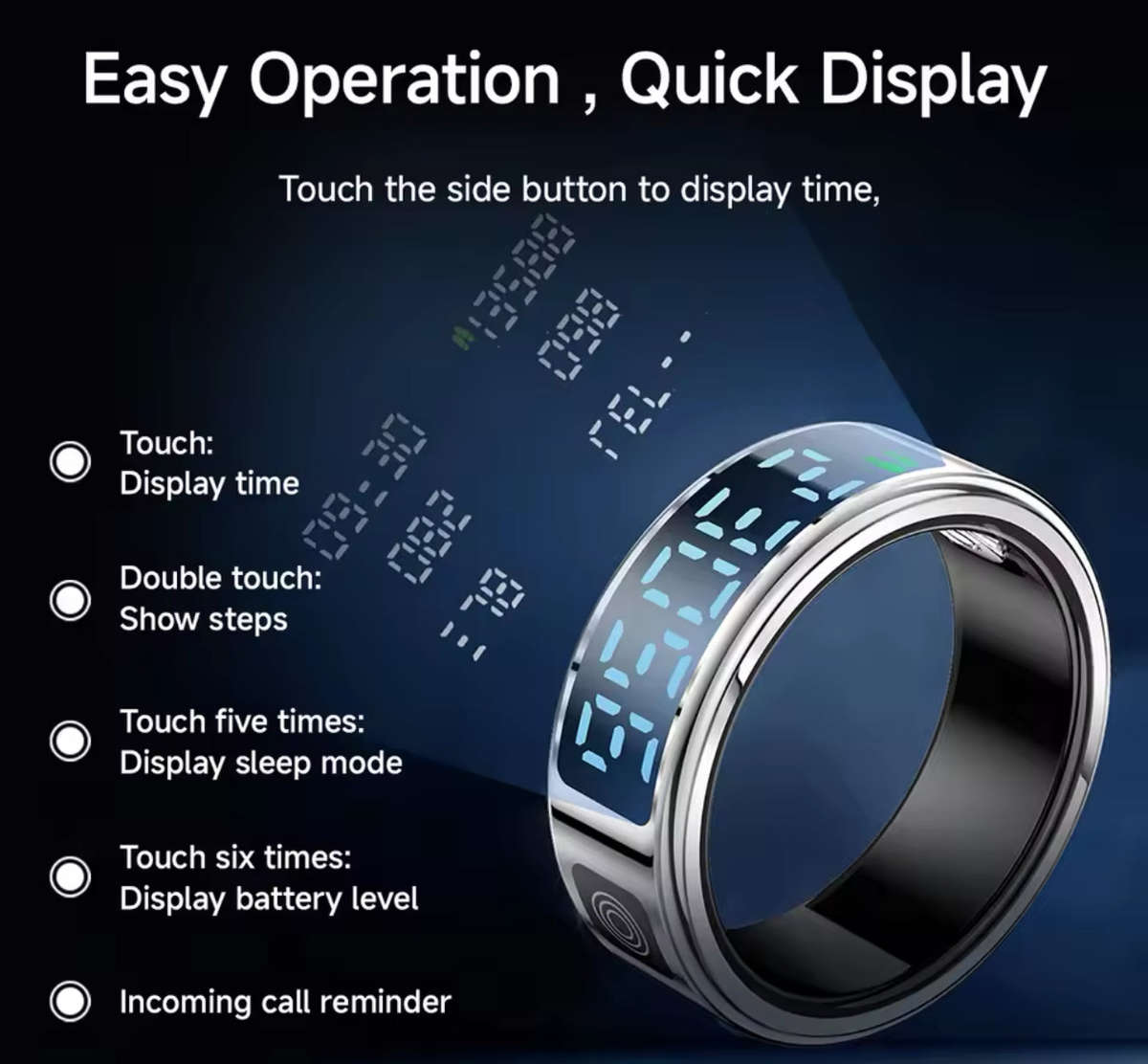 New High Performance Smart Ring With 5ATM Waterproof Gesture Operated Camera Video Health Monitor...