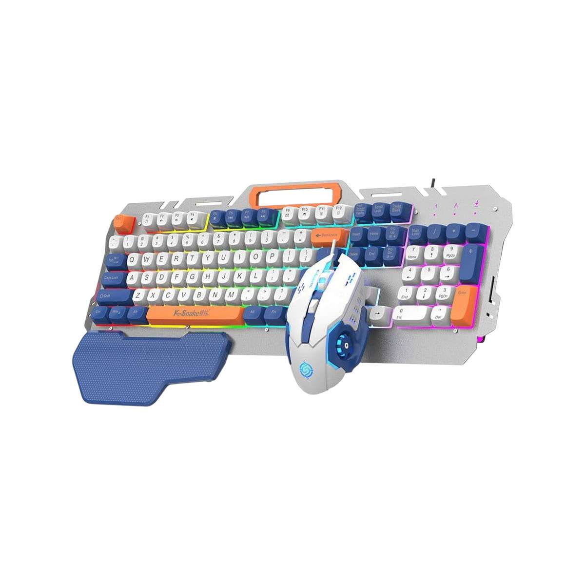 MTech Gaming Keyboard and Mouse Combo  Light-Up Rainbow Design