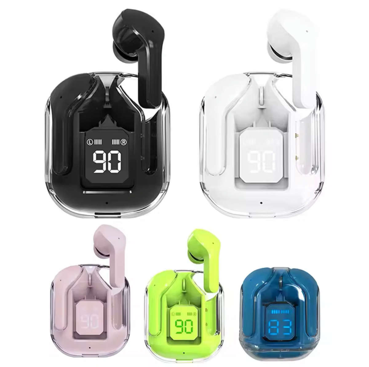 Bluetooth-Compatible 5.3 HiFi Stereo  LED  Digital Display Earbuds - Various Colours
