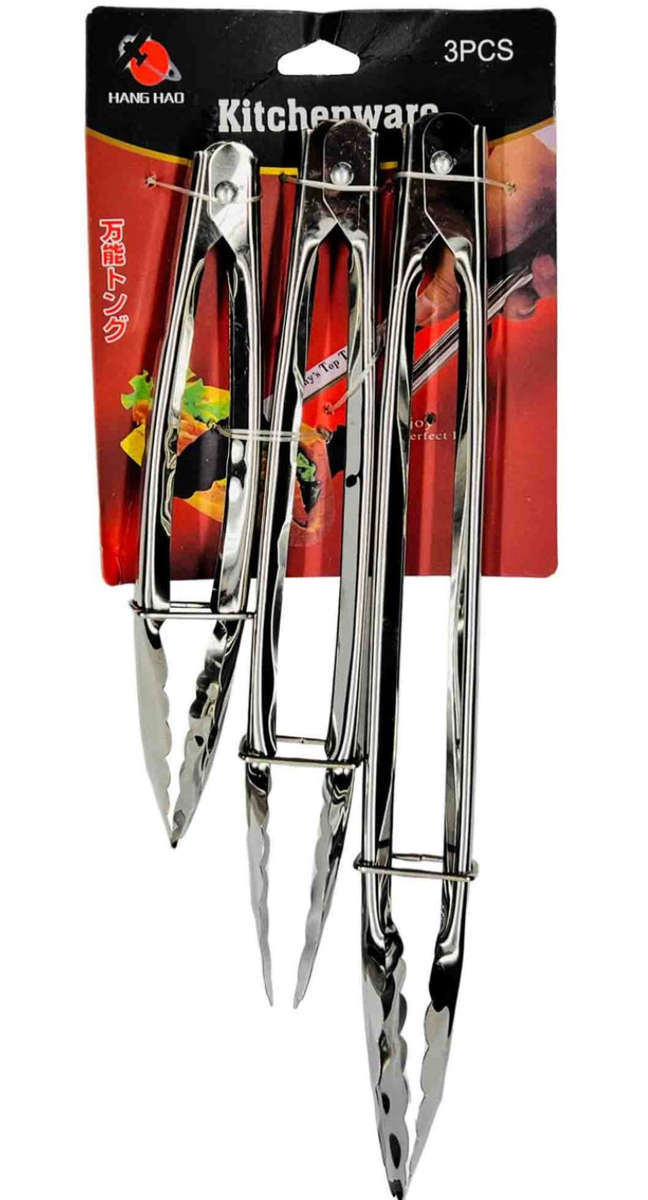 Food/Salad Tongs 3pc Stainless Steel