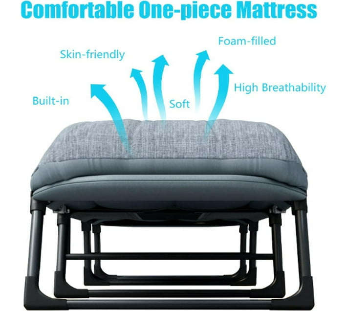 MFurn ComfyFold Deluxe Recliner Bed/Portable Lounge Chair with Padded Cushion