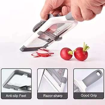 Adjustable Vegetable Slicer with Food Holder