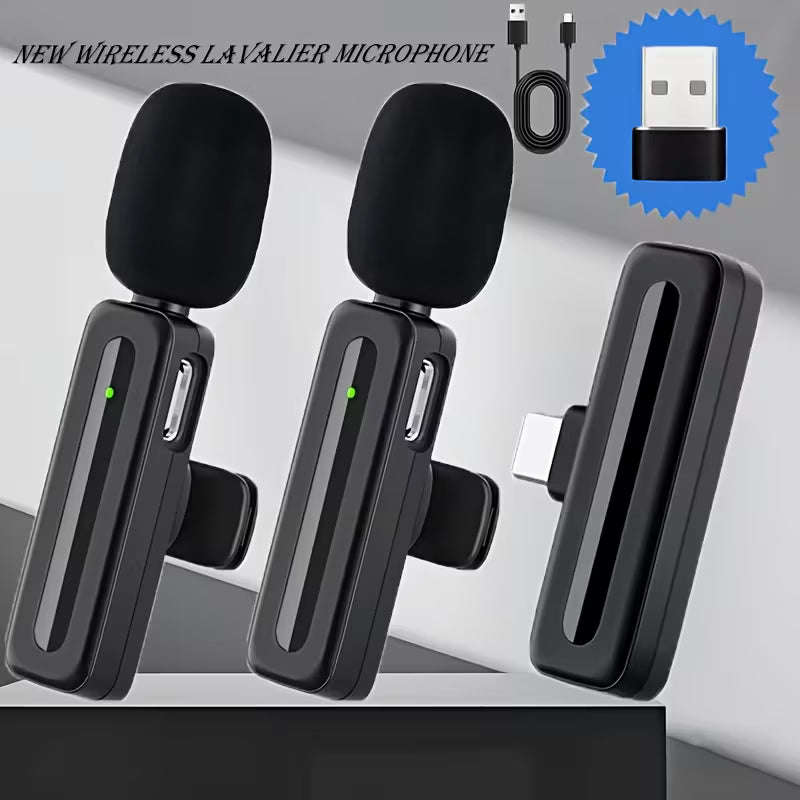 MTech 4-in-1 Wireless Lapel Clip-On Microphone for Phones, PCs & Cameras