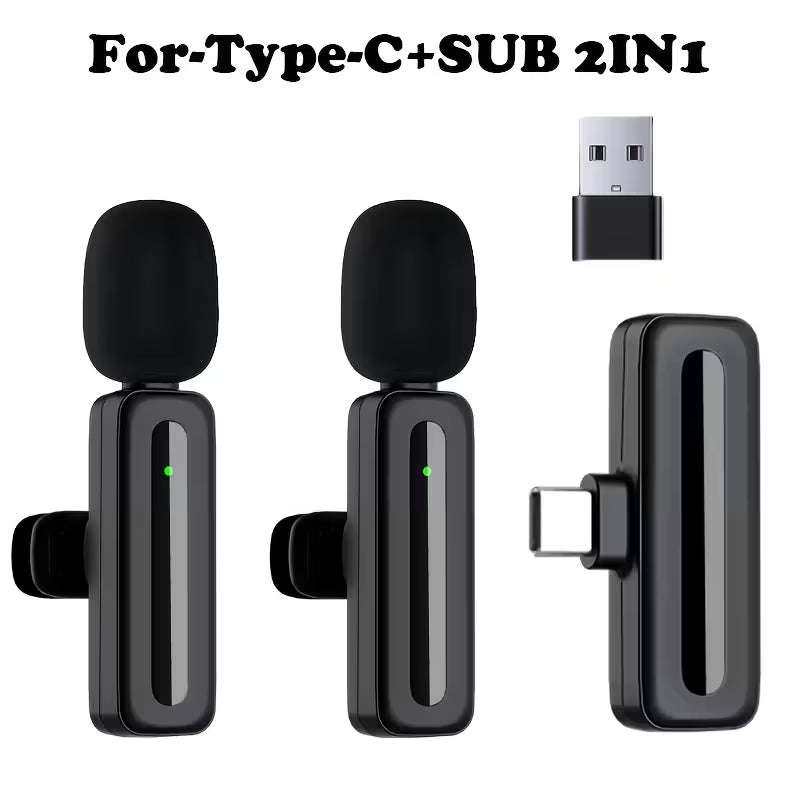 MTech 4-in-1 Wireless Lapel Clip-On Microphone for Phones, PCs & Cameras
