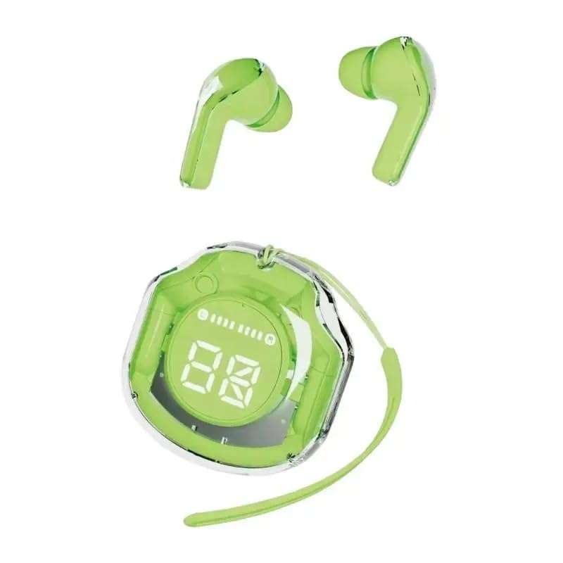 MTECH Wireless Earbuds With Clear Charging Case And Battery Display