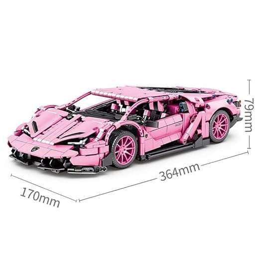 Pink Sports Car Building Blocks Set Toy