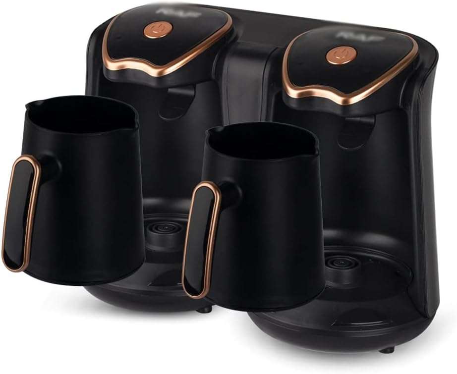 RAF R.109 Dual Turkish Coffee Maker  2-Cup Electric Coffee & Tea Machine with Smart Anti-Overf...
